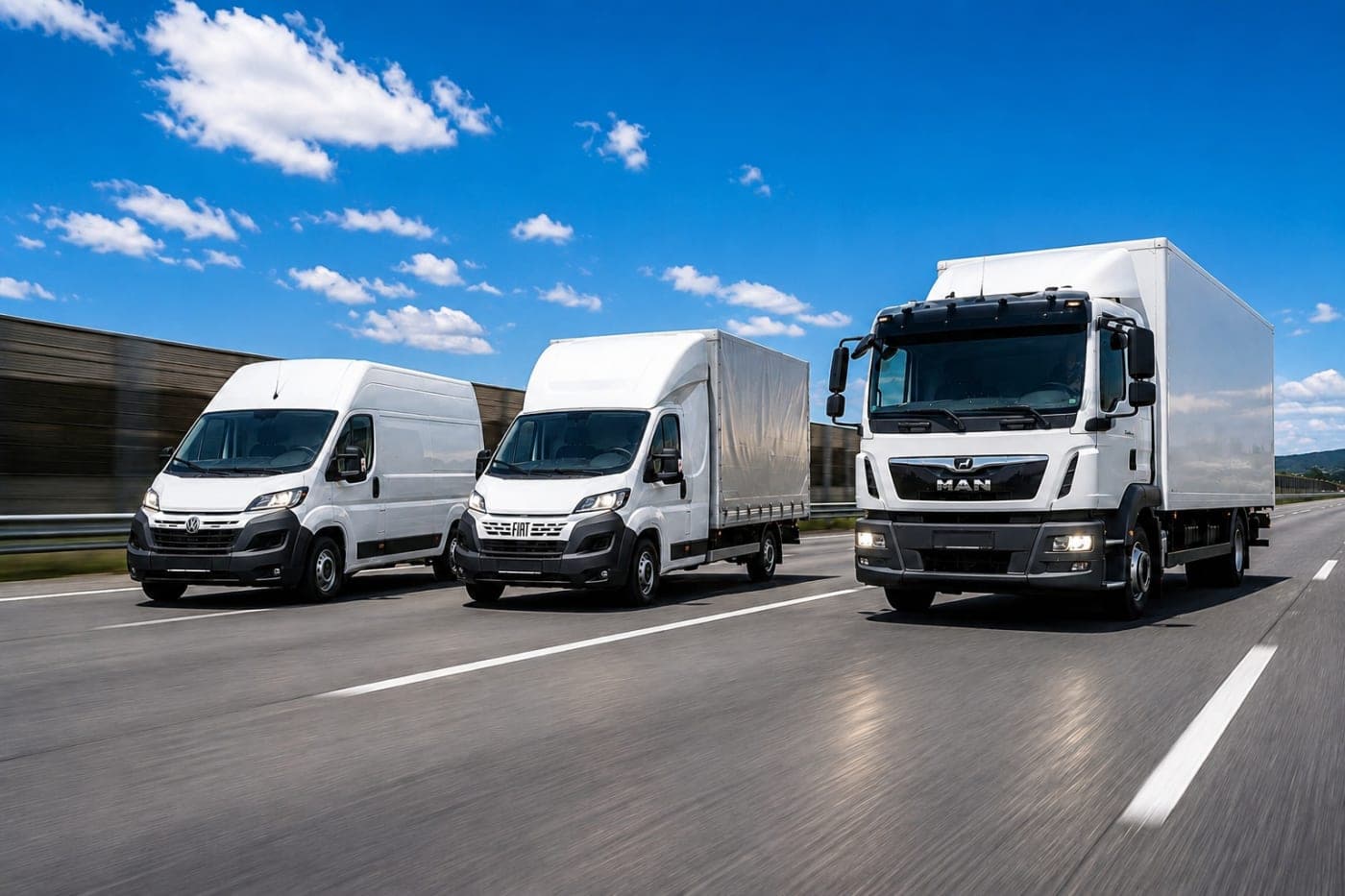 L.T. SOLUTION freight truck on a European highway